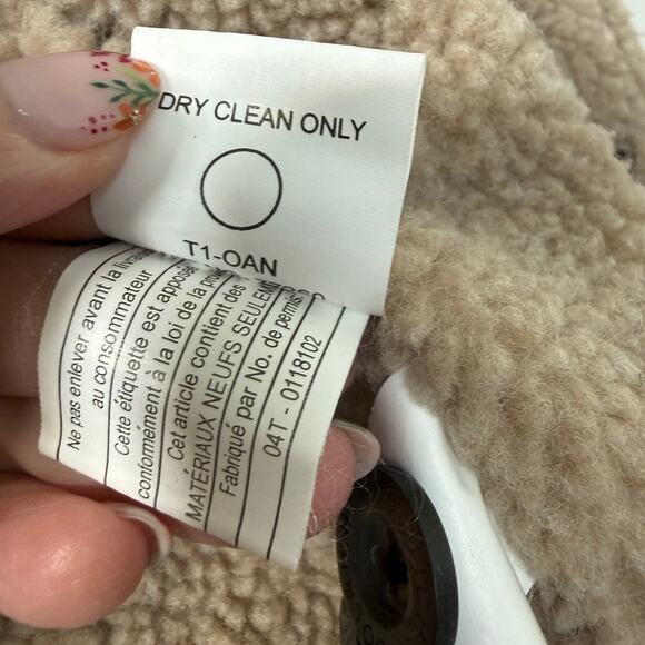 WOOLRICH Tumbleweed Buffalo Plaid Sherpa Lined Wool Jacket Beige Black L - Picture 7 of 7